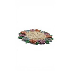 Handmade Crochet Rose Posy Doily 12 Inch Floral Centerpiece Decor